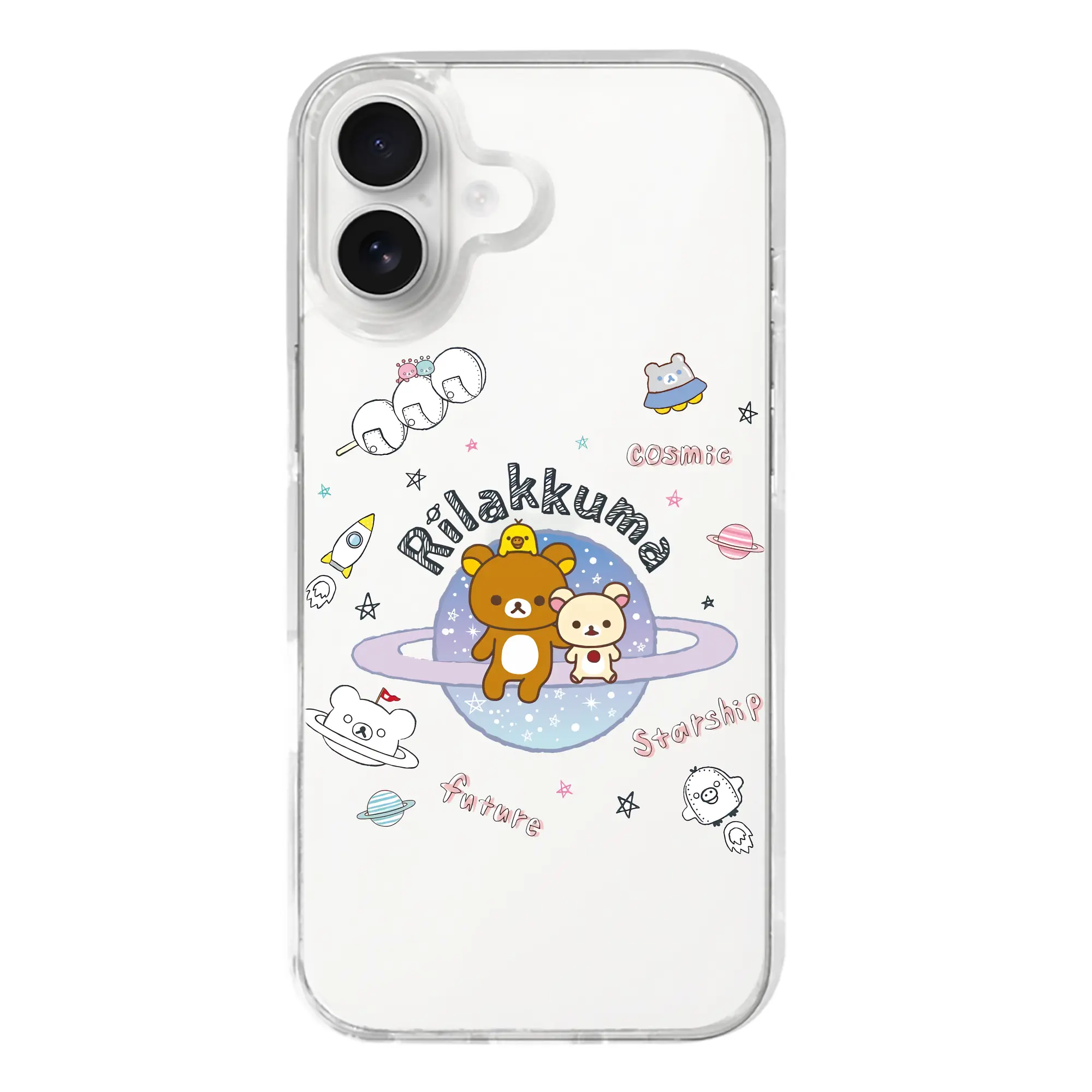 リラックマ (Rilakkuma) グッズ リラックマ (Rilakkuma) - iPhone 17シリーズ 透明スマホケース – 薄型・耐衝撃・精密フィット保護カバー